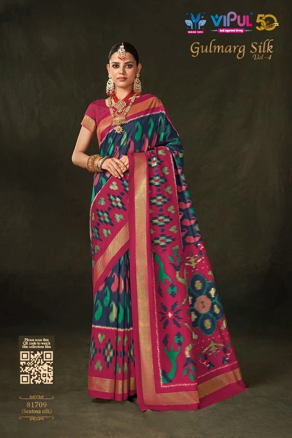Vipul Gulmarg Silk Vol 4 Beautiful Silk Wholesale Silk Sarees Catalog — Wholesale Sarees, MPA wholesale from Surat — view 6